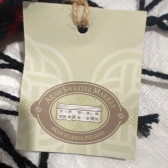 NWT Celtic Fire Aran Sweater Market Wool blend Scarf spell out unisex colorful - Picture 4 of 9